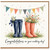 Birthday Card, Cute Wellies and Wildflowers Wedding Day Card