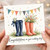 Birthday Card, Cute Wellies and Wildflowers Wedding Day Card
