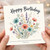 Birthday Card, Happy Birthday Floral Watercolour Card