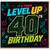 40th Birthday Card, Level Up Gamer Birthday Card