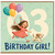 3rd Birthday Card, Happy Birthday Girl Card with Balloons