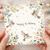 Birthday Card, Watercolour Robins and Floral Happy Birthday Card