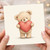 Birthday Card, Cute Teddy Bear Holding Heart Love Card
