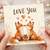 Birthday Card, Cute Fox Couple Romantic Greeting Card