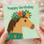 Happy Birthday Card - Cute Horse with Flower Crown, Teal Patterned Blanket, Fun Animal Design for Kids, Teens and Horse Lovers