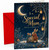 Christmas Card for Mum, “To a Special Mum With love at Christmas time” Moonlit Night Sky with Tree Lanterns, Rabbit & Mouse Illustration