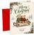 Christmas Card for Dad, “Merry Christmas” To a Wonderful Dad, Two Teddy Bears on Sledge with Lantern & Presents Snowy Forest Scene