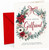 Girlfriend Christmas Card, Floral Wreath with Red Ribbon