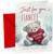 Fiancée Christmas Card, Teddy Bear with Heart Christmas Cuddles