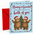 Nanny & Grandad Christmas Card, Cute Bears by Tree & Holly