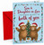 Son & Daughter-in-Law Christmas Card Bears by Tree & Holly