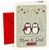 Mum & Dad Christmas Card, Penguin Couple and Star Garlands
