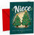 Niece Christmas Card Cute Christmas Trees Tree-mendous Pun