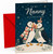 Nanny Christmas Card Cute Penguins Hugging Under Stars