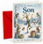 Son Christmas Card, Winter Woodland Animals & Snowman