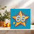 66th Birthday Card - Starburst Star Design - Age 66 Celebration, Bright Blue & Gold, Square 145mm x 145mm, Includes Kraft Envelope