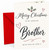 Brother Christmas Card, Holly and Hearts Calligraphy