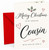Cousin Christmas Card, Script Typography with Holly and Hearts