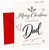Dad Christmas Card, Merry Christmas Calligraphy Holly Hearts