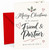 Friend & Partner Christmas Card, Holly and Hearts Calligraphy