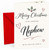 Nephew Christmas Card, Holly and Hearts Script Lettering