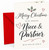 Niece & Partner Christmas Card, Holly & Hearts Script