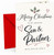 Son & Partner Christmas Card, Calligraphy Holly and Hearts