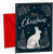 Dad Christmas Card, Winter Hare and Trees on Navy Night Sky