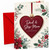 Dad & Step-Mum Christmas Card Heart Bauble & Poinsettias