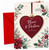Niece & Partner Christmas Card Red Heart Bauble & Holly