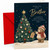 Brother Christmas Card, Bear & Christmas Tree Hearts