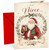 Niece Christmas Card with Santa and Holly Wreath