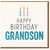 Happy Birthday Grandson Card - Colourful Candles Design with Bold Teal GRANDSON - Modern Typography Birthday Card for a Special