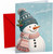 Granddaughter Christmas Card Snowman in Knitted Hat