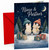 Niece & Partner Christmas Card, Penguins with Fairy Lights