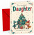 Daughter Christmas Card with Penguin Fox and Tree