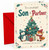 Son & Partner Christmas Card, Penguin and Fox by Tree