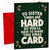 Sister Christmas Card Funny Quote Holly Border