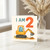 2nd Birthday Card for Kids - Cute Dinosaur in Digger - 'I AM 2' - Toddler Birthday for Boys or Girls