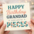 Happy Birthday Grandad Card - Love You to Pieces Typography Design - Heartfelt Card for Grandad from Grandchildren or Family