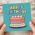 Happy Birthday Card - Colourful Layer Cake with Icing Swirls, Confetti Dots and Bold Pastel Lettering