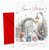 Son & Partner Christmas Card Bear & Bunny by Garden Gate
