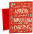 Daughter Christmas Card, Red Candy Cane and Trees Typography