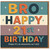 Bro 21st Birthday Card - Retro Bold Letters with Stars - Funny Brother Birthday Card - 'BRO HAPPY 21st (hope it's as awesome as I am)'