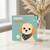Happy Birthday Card - Cute Puppy Dog with Floral Bandana, Teal Background, Daisy and Hearts - Adorable Design for Dog Lovers, Friends, Him or Her