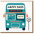 Happy Days Birthday Special Party Bus Birthday Card - Fun Double-Decker Bus with Bunting and 'Fun Times' Stop, Playful Travel Theme