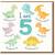 Age 5 Dinosaur Birthday Card for Kids - Cute 'I am 5' with Apatosaurus, Parasaurolophus, Oviraptor, Ankylosaurus, Stegosaurus & Triceraptor - Children's 5th Birthday