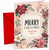 Auntie Christmas Card, Poinsettia Floral Berries Border
