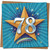 78th Birthday Card - Starburst Design, Blue & Gold - Square 145mm x 145mm - Milestone Age Seventy Eight -, Includes Kraft Envelope