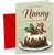 Nanny Christmas Card, Cute Mouse and Christmas Pudding